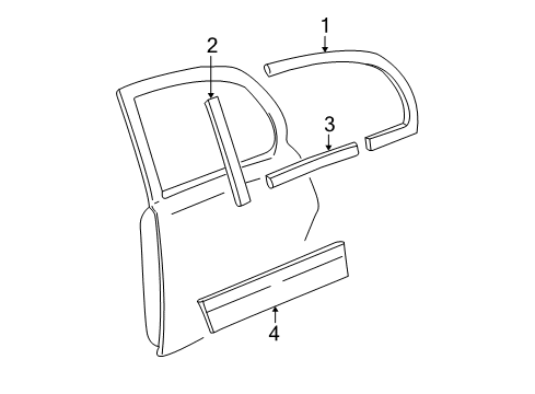 2009 Lincoln Town Car Belt Weatherstrip, Driver Side Diagram for 3W1Z-5425597-AA