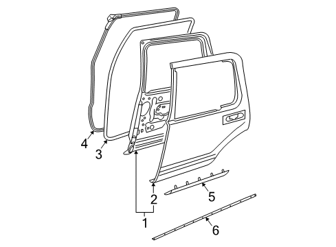 2007 Mercury Mountaineer Rear Door Diagram
