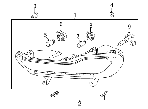 2016 Ford Escape Parking Lamp Bulb Socket, Front Diagram for 5T2Z-13411-A