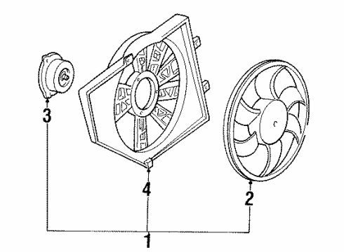2000 Ford Escort Cooling System, Radiator, Water Pump, Cooling Fan Diagram 1 - Thumbnail