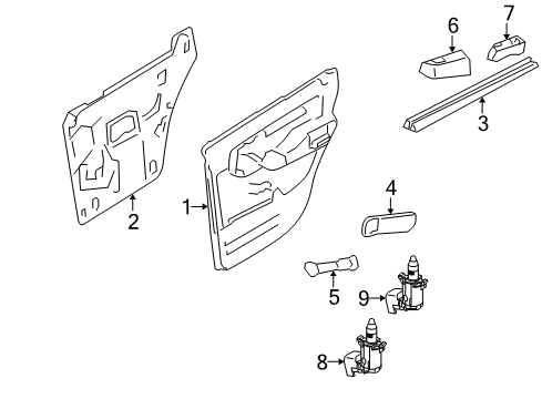 2010 Ford Explorer Interior Trim - Rear Door Diagram