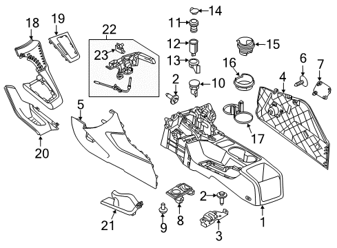 2012 Ford Focus Center Console Diagram for CV6Z-58045A36-AC