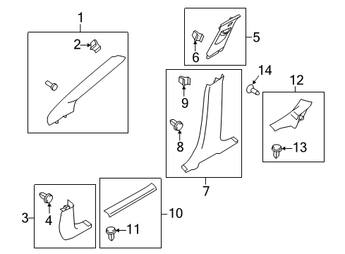 2014 Ford Focus Interior Trim - Pillars, Rocker & Floor Diagram 3 - Thumbnail