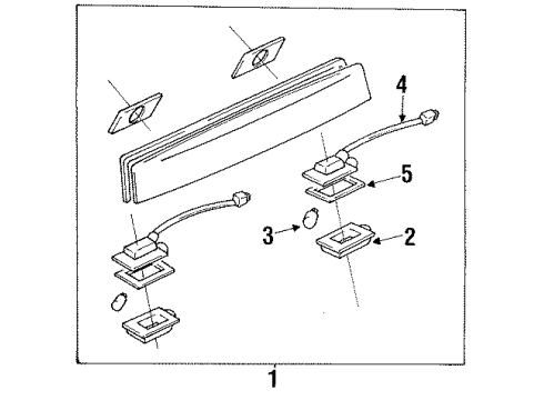 1994 Ford Escort Tail Lamps, License Lamps Diagram 1 - Thumbnail