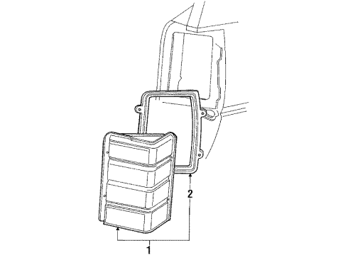1985 Mercury Lynx Tail Lamps, License Lamps Diagram 4 - Thumbnail