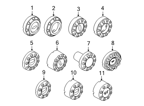 2009 Ford F-250 Super Duty Wheel Covers & Trim Diagram