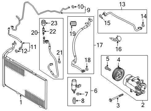 2014 Ford Fiesta A/C Condenser, Compressor & Lines Diagram 3 - Thumbnail