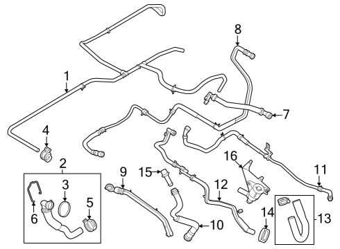 2024 Ford F-250 Super Duty Oil Cooler Line, Driver Side Diagram for PC3Z-7A031-B