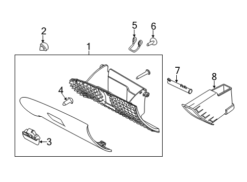 2010 Mercury Milan Glove Box Diagram 2 - Thumbnail