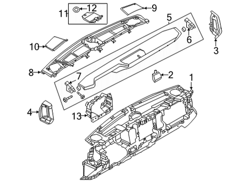 2022 Ford Bronco Instrument Panel Components Diagram 3 - Thumbnail
