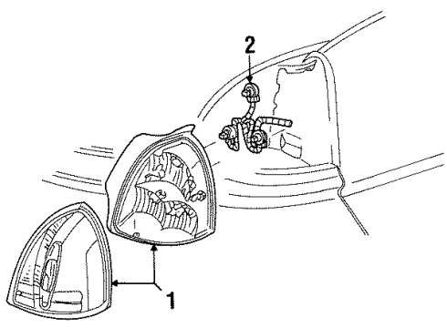 1998 Lincoln Town Car Tail Lamps Diagram