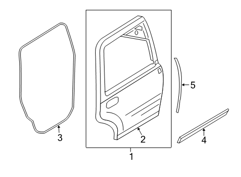 2009 Lincoln Navigator Rear Door, Body Diagram 1 - Thumbnail