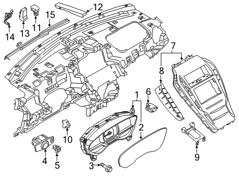 2015 Lincoln MKZ Head-Up Display Diagram for DS7Z-19G468-A