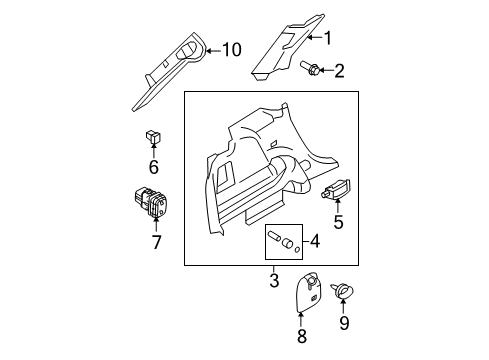 2010 Ford Edge Interior Trim - Quarter Panels Diagram