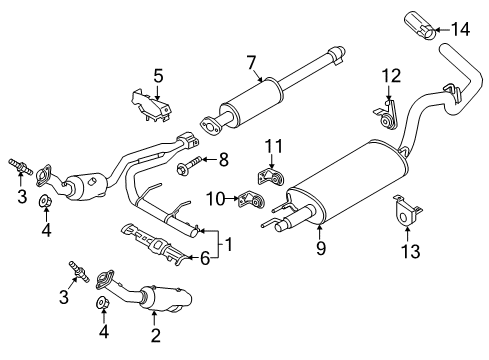 2017 Ford F-150 Exhaust Components Diagram 3 - Thumbnail
