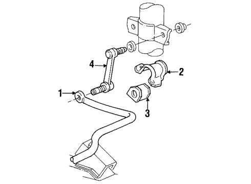 1993 Mercury Sable Stabilizer Bar & Components - Front Diagram