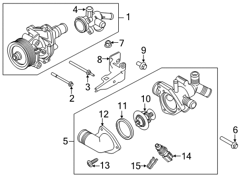 2018 Ford Transit-150 Water Pump Diagram for BK3Z-8501-G