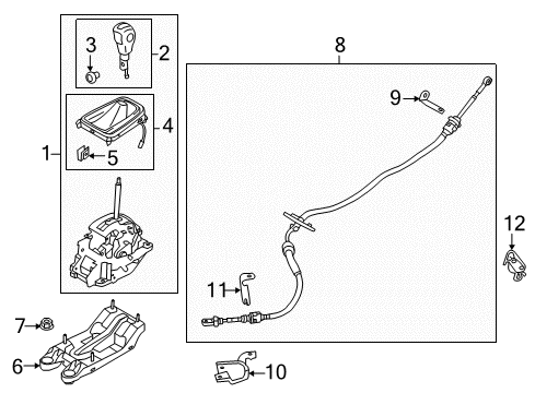 2014 Ford Fusion Shift Knob Diagram for DG9Z-7213-FA