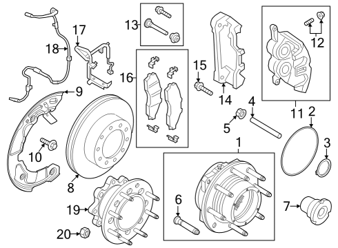 2024 Ford F-350 Super Duty Splash Shield, Driver Side Diagram for PC3Z-2K005-B