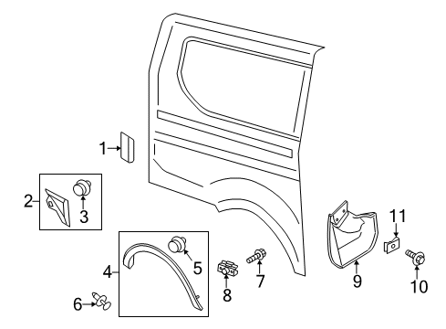2015 Ford Transit-150 Mud Guard, Rear Passenger Side Diagram for BK3Z-9928370-AA