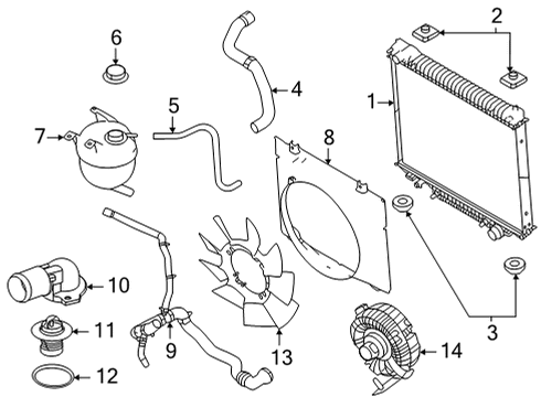 2021 Ford E-350 Super Duty Radiator & Components Diagram