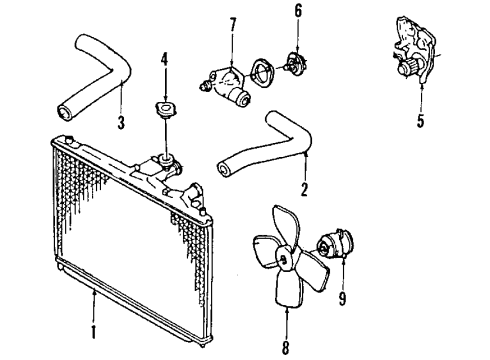 1990 Ford Probe Thermostat Diagram for F1CZ-8575-C