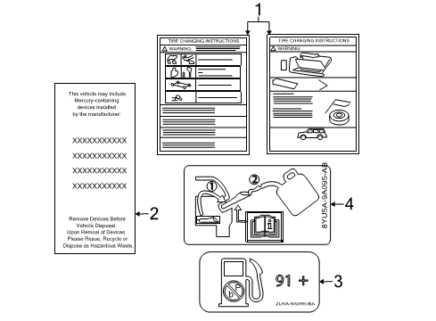 2012 Lincoln Navigator Information Labels Diagram