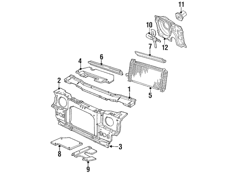 1986 Ford EXP Radiator Insulator, Rubber Diagram for F13Z-8125-A