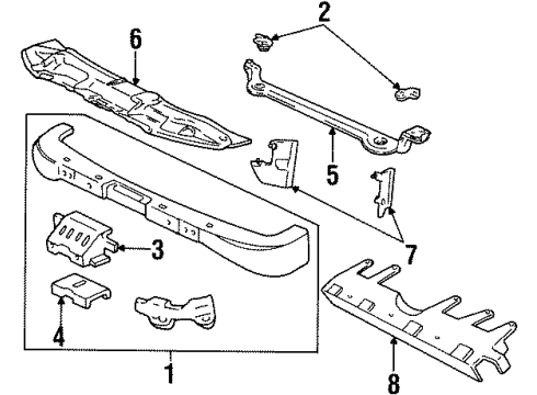 2002 Lincoln Continental Deflector, Driver Side Diagram for F8OZ-19E671-AA