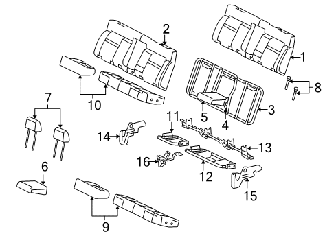 2008 Ford F-150 Rear Seat Components Diagram 1 - Thumbnail