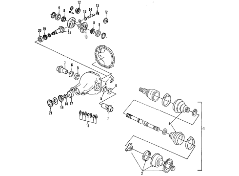 1994 Mercury Cougar Rear Axle, Differential, Propeller Shaft Diagram