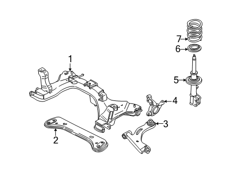 2005 Ford Escape Front Suspension, Control Arm, Stabilizer Bar Diagram 2 - Thumbnail