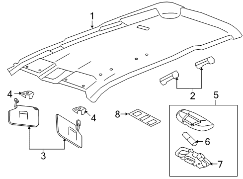 2009 Ford Taurus X Interior Trim - Roof Diagram