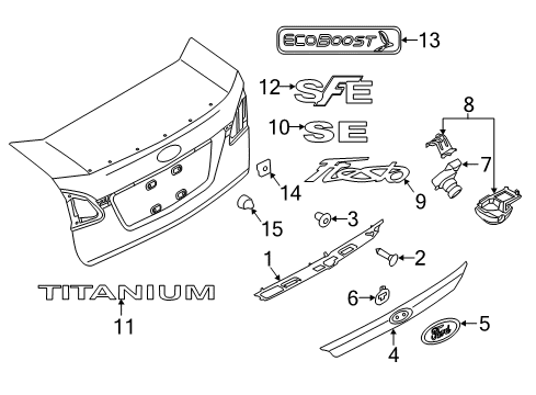 2019 Ford Fiesta Exterior Trim - Trunk Lid Diagram
