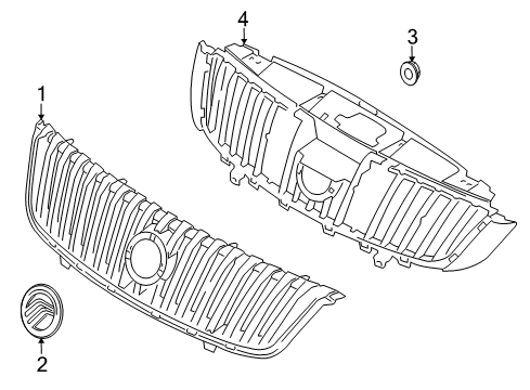 2010 Mercury Milan Grille & Components Diagram 2 - Thumbnail