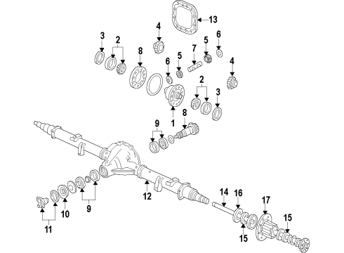 2014 Ford F-250 Super Duty Rear Axle, Differential, Propeller Shaft Diagram