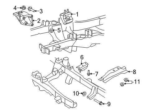 2010 Ford Ranger Engine & Trans Mounting Diagram 1 - Thumbnail