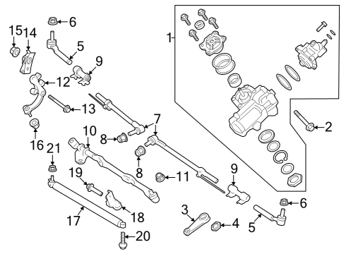 2023 Ford F-250 Super Duty Upper Shaft Diagram for PC3Z-3E751-A