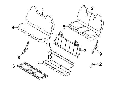 2010 Ford F-350 Super Duty Front Seat Components Diagram 3 - Thumbnail