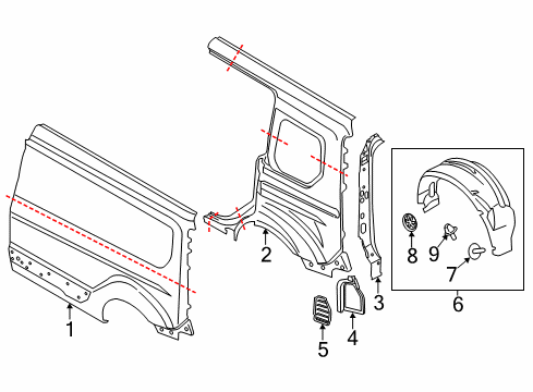 2015 Ford Transit Connect Side Panel & Components Diagram 3 - Thumbnail