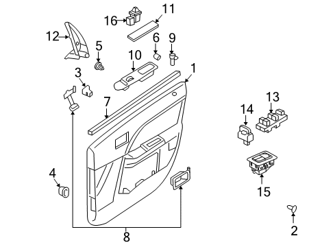 2008 Mercury Sable Interior Trim - Front Door Diagram