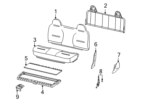 1999 Ford F-350 Super Duty Front Seat Components Diagram 2 - Thumbnail