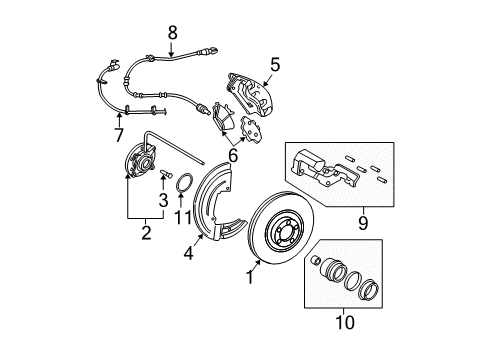 2005 Lincoln Navigator Front Brakes Diagram 1 - Thumbnail