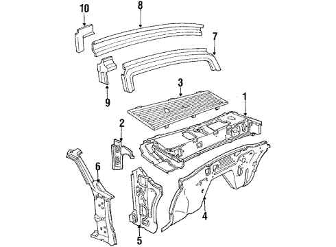1984 Ford Mustang Mirror Inside, Rear Diagram for E5AZ-17700-B