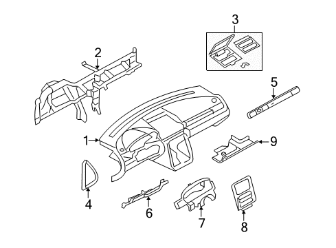 2007 Ford Freestyle Instrument Panel, Body Diagram