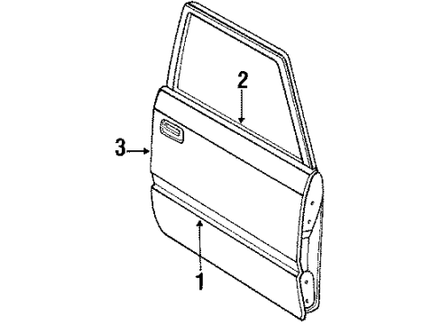 1985 Ford EXP Door & Components Diagram