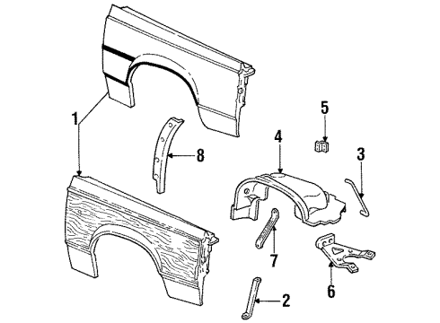 1985 Ford LTD Fender & Components Diagram 2 - Thumbnail