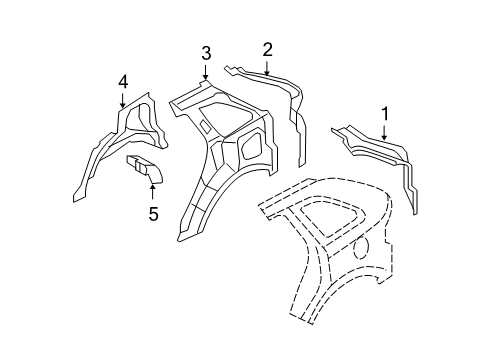 2010 Ford Edge Inner Structure - Quarter Panel Diagram