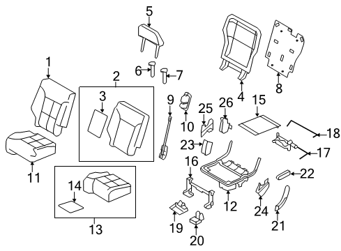 2008 Ford Edge Rear Seat Components Diagram 2 - Thumbnail