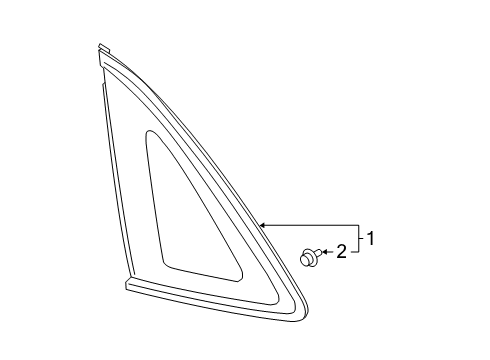 2022 Ford Escape Glass & Hardware - Quarter Panel Diagram